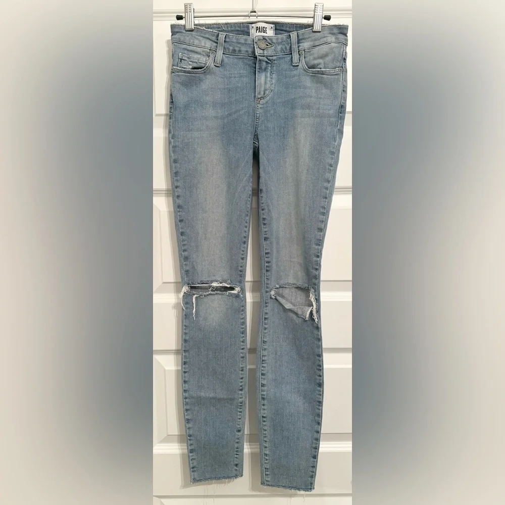 PAIGE Women’s Verdugo Ankle Jeans with Raw Hem Bella Destructed